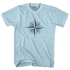 Compass Rose Adult Cotton T-shirt Light Blue
