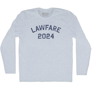 Lawfare 2024 Adult Tri-Blend Long Sleeve T-shirt - Athletic White
