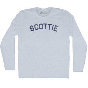 Scottie Adult Tri-Blend Long Sleeve T-shirt - Athletic White