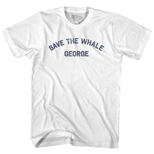 Save The Whale George Womens Cotton Junior Cut T-Shirt - White