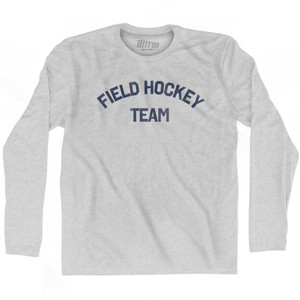 Field Hockey Team Adult Cotton Long Sleeve T-shirt - Grey Heather