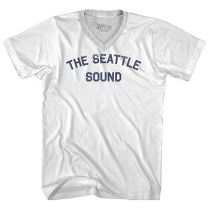 The Seattle Sound Adult Tri-Blend V-neck T-shirt - White The Seattle Sound Adult Tri-Blend V-neck T-shirt - White