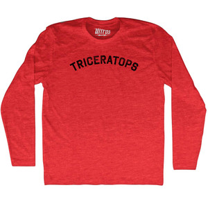 Triceratops Adult Tri-Blend Long Sleeve T-shirt - Athletic Red