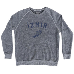 Izmir Running Track Winged Foot Adult Tri-Blend Sweatshirt - Athletic Grey