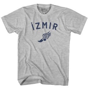 Izmir Running Track Winged Foot Womens Cotton Junior Cut T-Shirt - Grey Heather Izmir Running Track Winged Foot Womens Cotton Junior Cut T-Shirt - Grey Heather