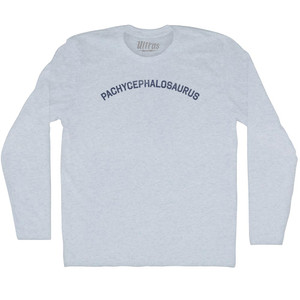 Pachycephalosaurus Adult Tri-Blend Long Sleeve T-shirt - Athletic White Pachycephalosaurus Adult Tri-Blend Long Sleeve T-shirt - Athletic White