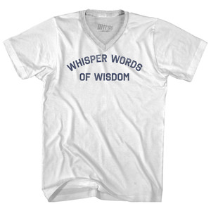 Whisper Words Of Wisdom Adult Tri-Blend V-neck T-shirt - White