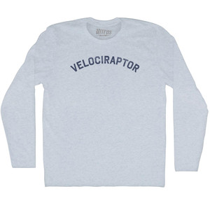 Velociraptor Adult Tri-Blend Long Sleeve T-shirt - Athletic White Velociraptor Adult Tri-Blend Long Sleeve T-shirt - Athletic White