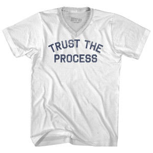 Trust The Process Adult Tri-Blend V-neck T-shirt - White