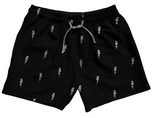YOUTH SMALL- Lighting Bolt Swim Shorts 5" - Black- Final Sale ZT321