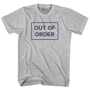 Out Of Order Sign Adult Cotton T-shirt - Grey Heather
