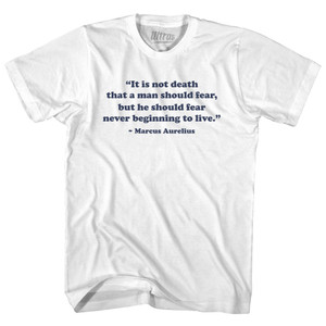 It Is Not Death That A Man Should Fear - Marcus Aurelius Youth Cotton T-shirt - White