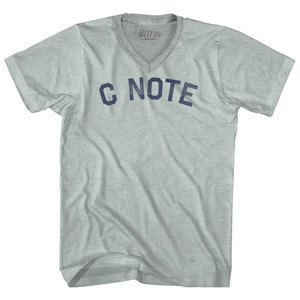 C Note Adult Tri-Blend V-neck T-shirt - Athletic Cool Grey