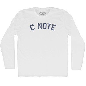 C Note Adult Cotton Long Sleeve T-shirt - White