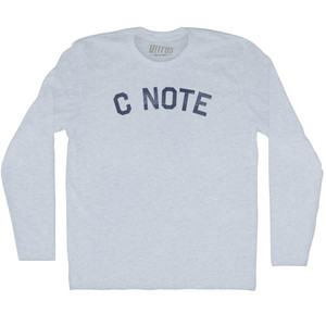 C Note Adult Tri-Blend Long Sleeve T-shirt - Athletic White