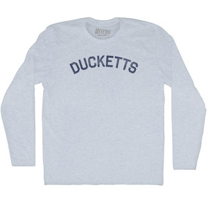 Ducketts Adult Tri-Blend Long Sleeve T-shirt - Athletic White