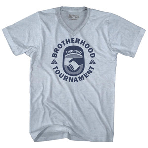 Brotherhood Tournament Adult Tri-Blend V-neck T-shirt - Athletic White Brotherhood Tournament Adult Tri-Blend V-neck T-shirt - Athletic White