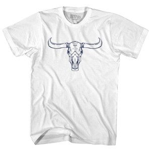 Buffalo Skull Adult Cotton T-shirt - White