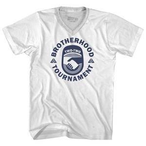 Brotherhood Tournament Adult Tri-Blend V-neck T-shirt - White