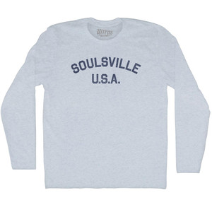 SOULSVILLE U.S.A. Adult Tri-Blend Long Sleeve T-shirt - Athletic White