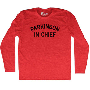 Parkinson In Chief Adult Tri-Blend Long Sleeve T-shirt - Athletic Red Parkinson In Chief Adult Tri-Blend Long Sleeve T-shirt - Athletic Red