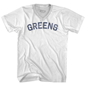 Greens Adult Tri-Blend V-neck T-shirt - White