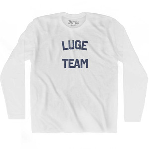 Luge Team Adult Cotton Long Sleeve T-shirt - White