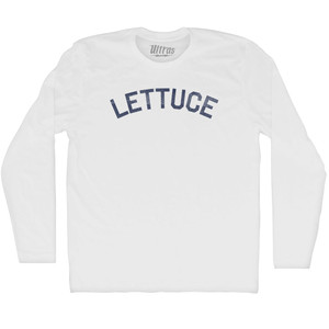 Lettuce Adult Cotton Long Sleeve T-shirt - White