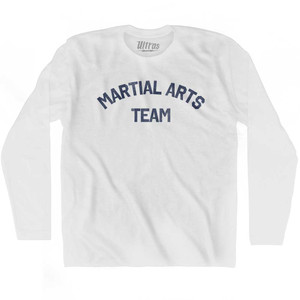 Martial Arts Team Adult Cotton Long Sleeve T-shirt - White