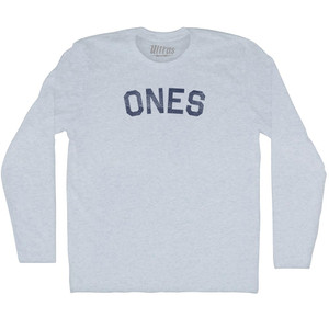 Ones Adult Tri-Blend Long Sleeve T-shirt - Athletic White