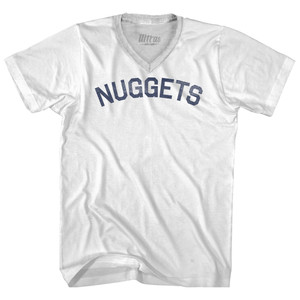 Nuggets Adult Tri-Blend V-neck T-shirt - White
