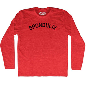 Spondulix Adult Tri-Blend Long Sleeve T-shirt - Athletic Red
