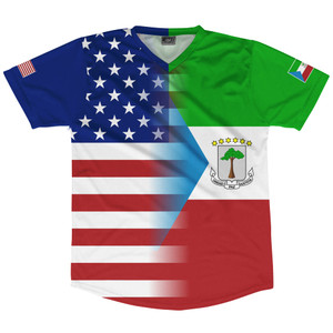 American Flag And Equatorial Guinea Flag Combination Soccer Jersey Made In USA