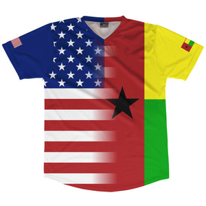 American Flag And Guinea-Bissau Flag Combination Soccer Jersey Made In USA American Flag And Guinea-Bissau Flag Combination Soccer Jersey Made In USA