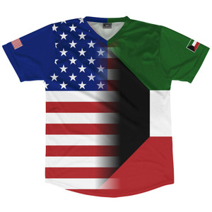American Flag And Kuwait Flag Combination Soccer Jersey Made In USA American Flag And Kuwait Flag Combination Soccer Jersey Made In USA