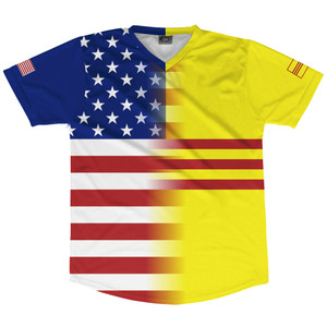 American Flag And South Vietnam Flag Combination Soccer Jersey Made In USA American Flag And South Vietnam Flag Combination Soccer Jersey Made In USA