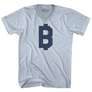 B Money Adult Tri-Blend V-neck T-shirt - Athletic White