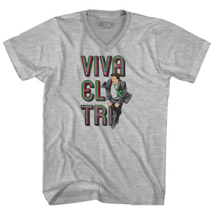 Viva El Tri Mexico Soccer Miguel Herrera Adult Cotton V-neck T-shirt - Grey Heather