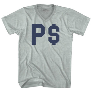 P Money Adult Tri-Blend V-neck T-shirt - Athletic Cool Grey