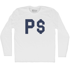 P Money Adult Cotton Long Sleeve T-shirt - White