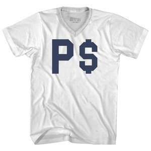 P Money Adult Tri-Blend V-neck T-shirt - White
