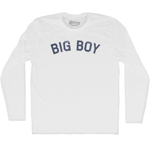 Big Boy Adult Cotton Long Sleeve T-shirt - White