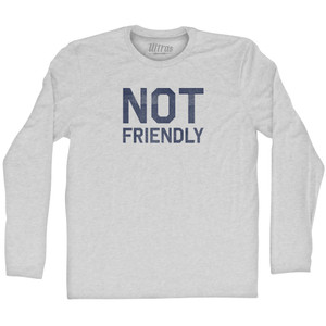 Not Friendly Adult Cotton Long Sleeve T-shirt - Grey Heather