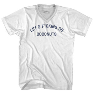 Let's F cking Go Coconuts Adult Tri-Blend V-neck T-shirt - White