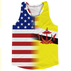 American Flag And Brunei Flag Combination Running Racerback Singlet Track Tank Top American Flag And Brunei Flag Combination Running Racerback Singlet Track Tank Top
