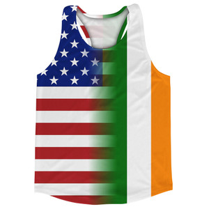 American Flag And Ireland Flag Combination Running Racerback Singlet Track Tank Top American Flag And Ireland Flag Combination Running Racerback Singlet Track Tank Top