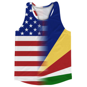 American Flag And Seychelles Flag Combination Running Racerback Singlet Track Tank Top American Flag And Seychelles Flag Combination Running Racerback Singlet Track Tank Top