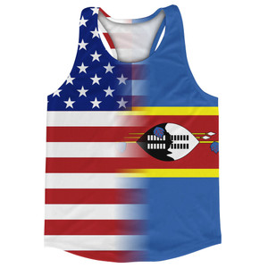 American Flag And Swaziland Flag Combination Running Racerback Singlet Track Tank Top American Flag And Swaziland Flag Combination Running Racerback Singlet Track Tank Top