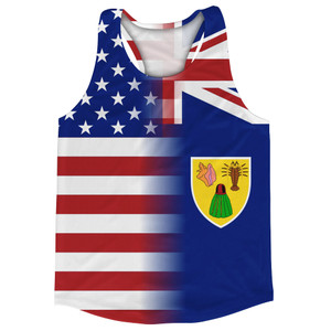 American Flag And Turks And Caicos Flag Combination Running Racerback Singlet Track Tank Top American Flag And Turks And Caicos Flag Combination Running Racerback Singlet Track Tank Top