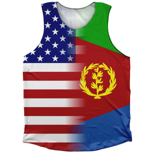 American Flag And Eritrea Flag Combination Athletic Tank Top